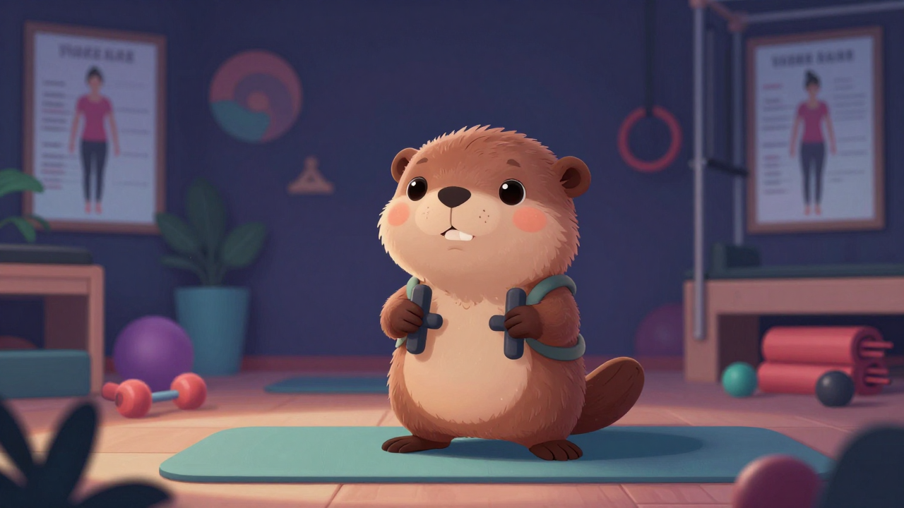 필라테스강사 직업 종사자가 업무를 수행하는 모습