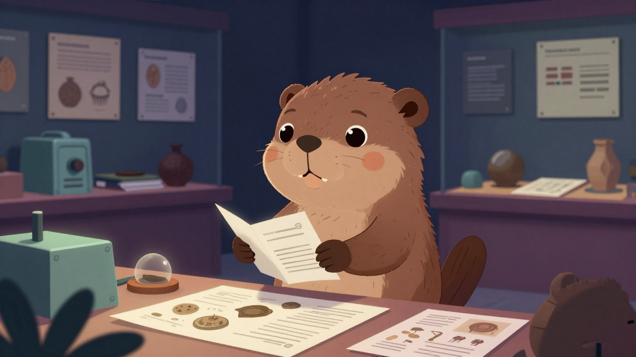 학예사(큐레이터) 직업 종사자가 업무를 수행하는 모습