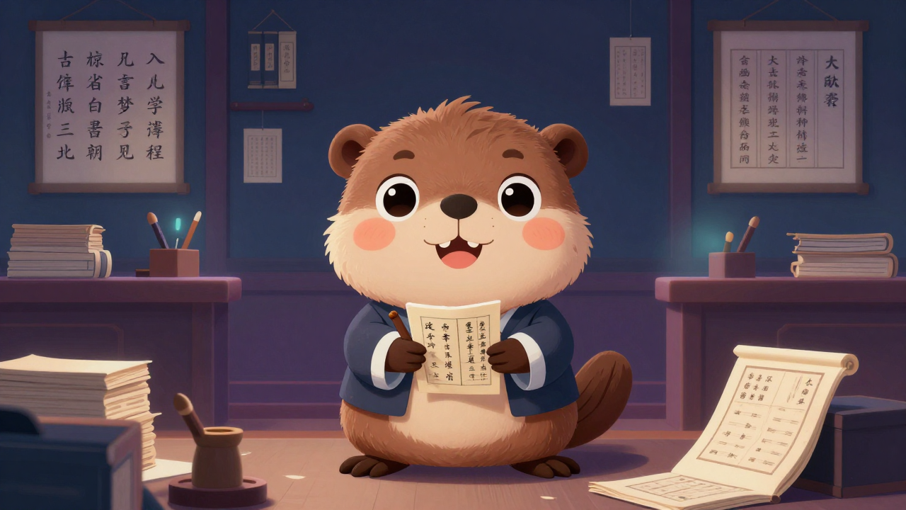 한문교사 직업 종사자가 업무를 수행하는 모습