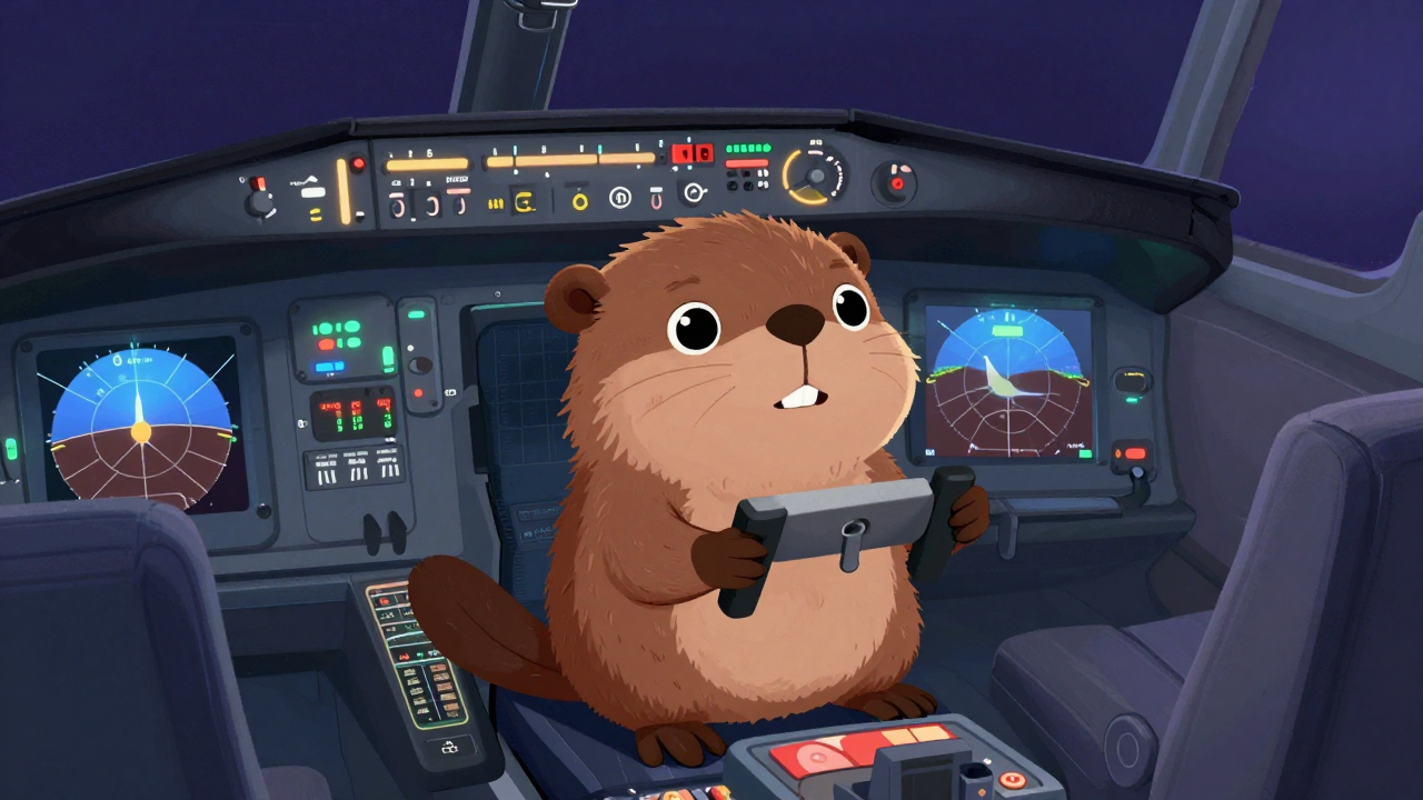 항공기조종사 직업 종사자가 업무를 수행하는 모습