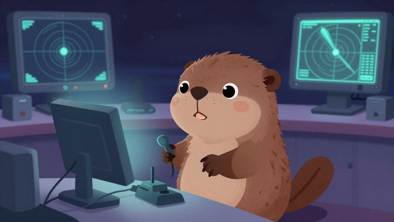 해상교통관제사 직업 종사자가 업무를 수행하는 모습