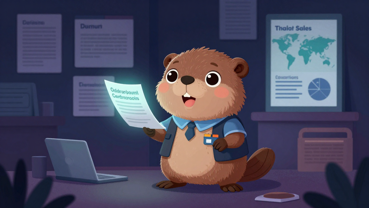 해외영업원 직업 종사자가 업무를 수행하는 모습